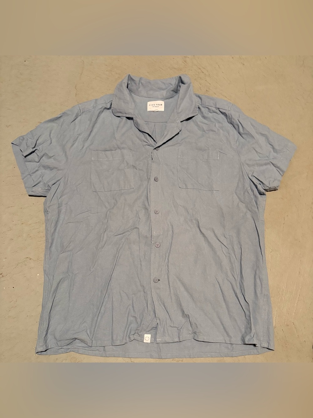Five Four ocean blue casual button-down shortsleeve shirt XL
